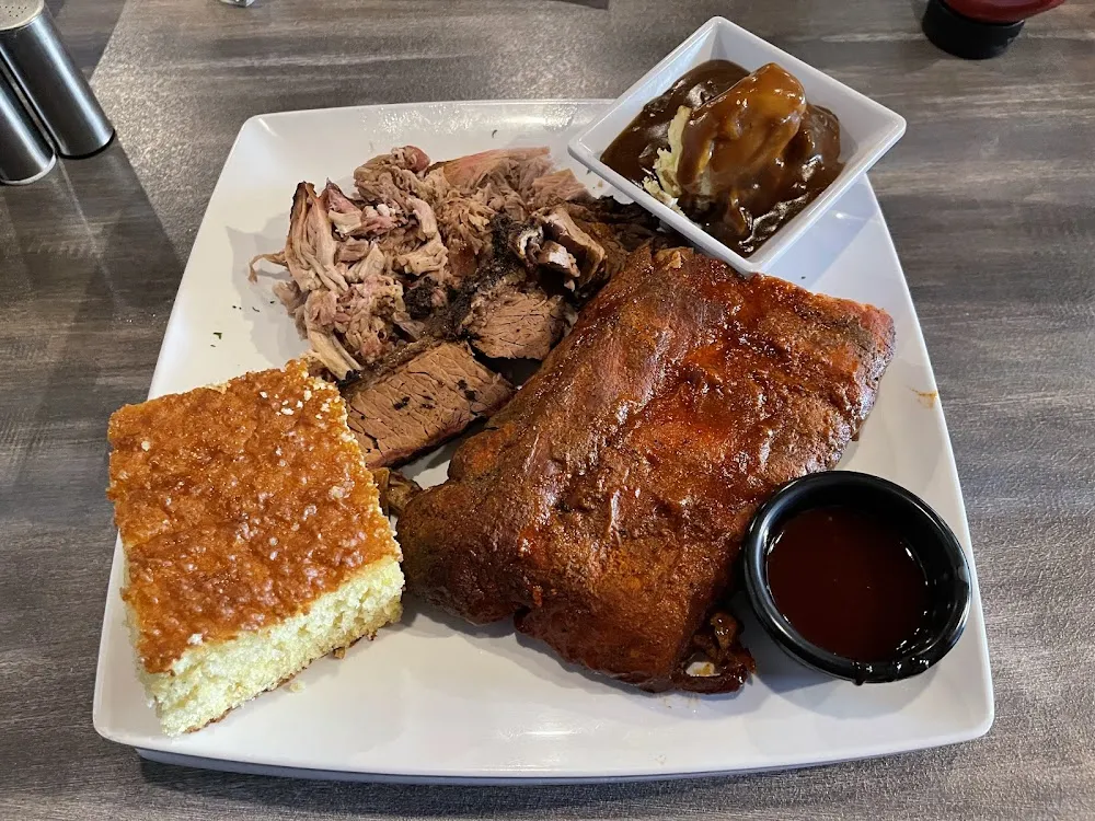 Pulled Pork Brisket and Ribs